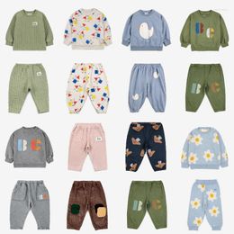 Clothing Sets 2024 Autumn Winter BC Series Boys And Girls' Sweathirt Printed Hooded Sweater Cartoon Cute Coat Pants Set