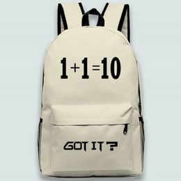 Got It backpack Binary System day pack Programmer school bag Letters Print rucksack Sport schoolbag Outdoor daypack