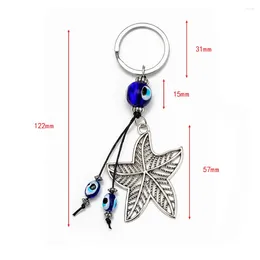 Decorative Figurines Dolphin Leaves Flower Key Chain Devil's Eye Ocean Series Pendant Starfish Car Accessories 1Pc