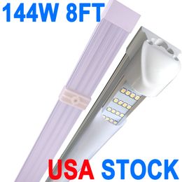 LED Shop Light 8Ft, 4 Rows 72W 7200LM 6500K, T8 LED Light Fixture, Milky Cover, Ceiling and Utility Shops Lighting, Linkable Tube Lights, Shop Room, Garage Barn crestech