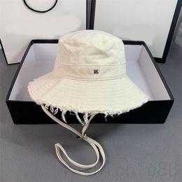 Multisize cap Le Bob designer bucket hats round frayed brim creative cotton meterial casquette black pink hand washable silver gold letter luxury hat PJ027 C4