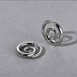 French Personality Niche Design Smooth Snail Spiral Earrings for Female Instagram Fashion Bloggers Fast Geometric Earrings New Everyday Versatile Style