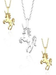 Lovely Unicorn Pendant Necklace For Girls Tiny Unicorn Clavicle Chain Necklace Chokers Animal Jewelry2988449