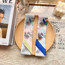 Scarves Designer French Ribbon Ribbon Binding Bag with Twill Small Scarf New Carriage Relay Printing Celebrity Style Scarf 4TB8