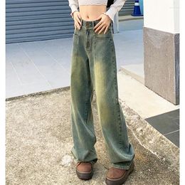 Women's Jeans Retro Straight American Street Style Cool Girl Bottoms High Waist Neutral Pants Female Loose Denim Trousers