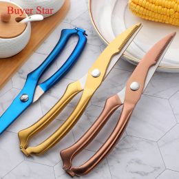 Utensils 9.8'' Stainless Steel Kitchen Scissors Powerful Chicken Bone Scissors Cutter Cook Shears Fish Duck Cut Chef Scissors Knife Tool