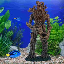 Models Aquarium Ornaments Supplies Statue Adornment Resin Figure Fish Tank Treeman Landscape Decor 240226