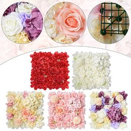 Decorative Flowers 2Pcs Artificial Rose Wall-Panel Hydrangea Peony Flower Set For Wedding Party Baby Shower Background Home Decoration