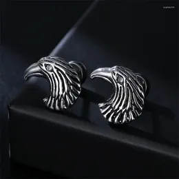 Stud Earrings 1PCS Punk Titanium Eagle For Men Women Stainless Steel Screw Piercing Couple Fashion Jewellery Party Gift E390