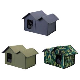 Mats Cat House Foldable Cat Sleeping Bed Outdoor Cats Cave House Outdoor Dog Shelter Four Season Windproof Pet House