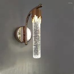 Wall Lamp Modern LED Crystal Simple Living Room Background Nordic Light Luxury Bedroom Bedside Stair 2 Color