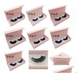 False Eyelashes 3D Mink Eyelash Individual Lashes With Storage Box Thick Tapared Crisscross Winged Natural Long Make Up Eye Lash Drop Dh50S