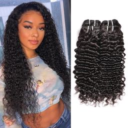 8a Grade Brazilian Deep Curly Wave Human Hair Weaves 1030 inch 34 Bundles Wavy Hair Extensions5185809