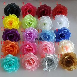 Decorative Flowers Wreaths 100pcs 10cm Ivory Artificial Silk Rose Head Diy Decor Vine Flower Wall Wedding Party Decoration Gold ForH24229