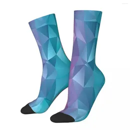 Men's Socks Geometric Patterns Rainbow Butterfly Pattern Polygonal Men Women Windproof Novelty Spring Summer Stockings Gift