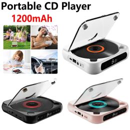 Speakers Portable CD Player LCD Screen Speaker Bluetooth CD Player Stereo Playback AB CD Player 1200MAh Memory Function Walkman for Home