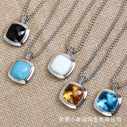 religious David Yurma Jewelry necklace designer bracelet for women luxury jewelry dy Similar Style Popular 20mm Square Large Pendant Stainless Steel Chain