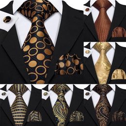 Gold Mens Ties 100 Silk Jacquard Woven 7 Colors Solid Men Wedding Business Party 8 5cm Neck Tie Set Gs-07234L
