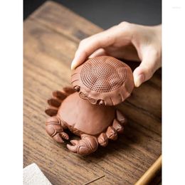 Tea Pets Ceremony Accessories Chinese Crafts Creative Crab Integrated Philtre Leakage Purple Sand Pet Ornaments