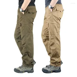 Men's Pants Overalls Cotton Utility Multi-pocket Outdoor Sports Casual Loose Straight Military Tactical Cargo Trousers