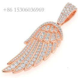 Trading Moissanite Yellow Gold Hip Hop Antique Angel Wing Pendant For Men/ Women Certificated Diamond Manufacturer