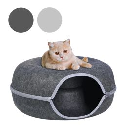 Mats Felt Pet Cat House Cat Tunnel Bed Cats Interactive Toys Funny Kitten Large Cat Exercising Toy Removable Pet Products Cat Villa