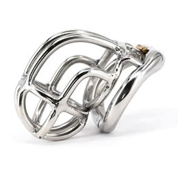 Stainless Steel Male Chastity Device Curve Cock Cage Chastity Belt Penis Ring With Arc Base Activities Lock Ring Sex Toys for Man