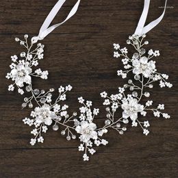 Hair Clips Silver Colour Metal Flower Wedding Headband Bridal Accessories Headscarf For Women Crystal Bride Head