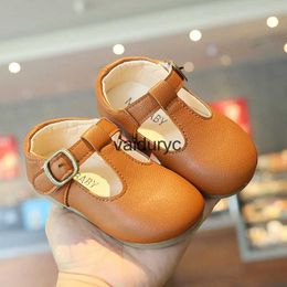 Flat Shoes 2021 New Kids Girl Shoes Princess Leather for Girls Soft Bottom Brown Pink Casual Ldrens BabyH24229