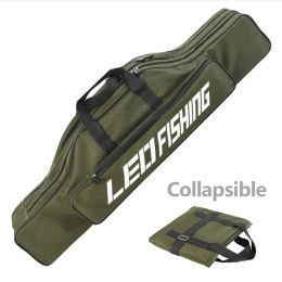 Bags 0.8M/1M/1.2M/1.5M Double Layer Large Capacity Collapsible Fishing Rod Bags 600D Oxford Cloth Sea Fishing Tackle Foldable Package