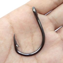 Fishhooks 100pcs/lot 1/012/0 10827 Stainless Steel Barbed Fishing Hooks With Big Hook Eyes Catch Bass Fishing Accessories