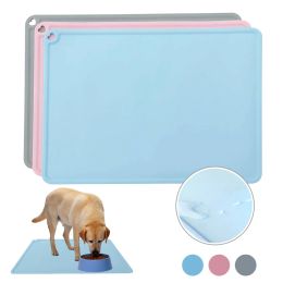 Pens ZK30 3Colors Easy Clean Waterproof Nonslip Pet Mat For Cat Silicone Pet Food Mat Pet Bowl Drinking Water Pad Dog Feeding Mat