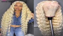 Ishow 134 Transparent Lace Front Wig Body Wave Human Hair Wigs Blonde Colour 613 Peruvian Straight 1030inch for Women All Ages Lo6920619