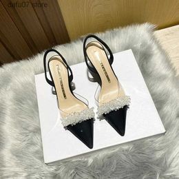 Sandals Summer New Casual Womens Sexy Sparkling Rhinestone Ball Stiletto Heels Party Pointed Toe FashionH24229