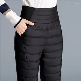 Women's Pants Winter Middle-aged And Elderly Down Cotton For Outerwear High Waisted Thickened Slimming Warm B882