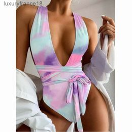 Women Swimwear all-in-one Swimsuit Womens Bikini Flower Print High Waist Sleeveless V Neck Halter One Piece Bathing Suit Casual Maillot De Vest swimsuit''gg''34BM