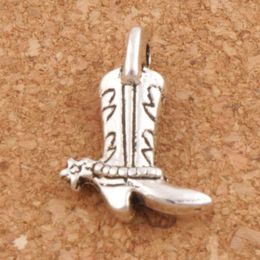 Star Cowboy Boots Shoes Charm Beads 150pcs lot Antique Silver Pendants Jewellery DIY L390 17 2x13mm302y