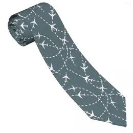 Bow Ties Flight Routes Graphic Tie Plane Lines Neck Retro Trendy Collar Men Business Necktie Accessories