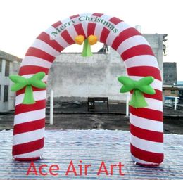 wholesale 3 Metres 10ft Wide Beautiful inflatable Christmas candy cane Arch for Christmas Hoiliday Decoration made in China