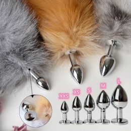 Toys Separable Metal Anal Plug Real Fox Tail Role Play Butt Plug Anal Sex Tail Adult Products Sex Toy for Woman Couples Men Sexy Shop