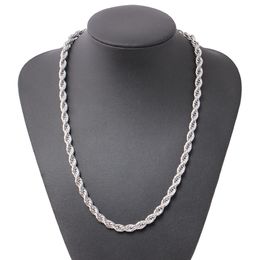 ed Rope Chain Classic Mens Jewelry 18k White Gold Filled Hip Hop Fashion Necklace Jewelry 24 Inches2223