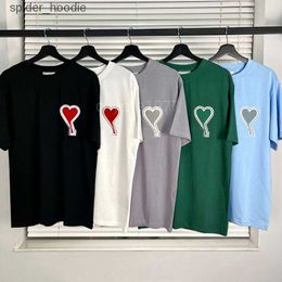 Men's T-Shirts Amis designer T-shirt paris Men Women Love letter fashion embroidery couple short sle high street loose round neck tee 240229