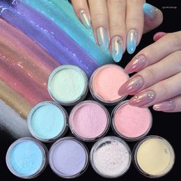 Nail Glitter Mirror Powder Holographic Aurora Sparkle Nails Pigment Pearl White High Gloss Rubbing Dust Decoration