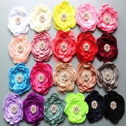 Hair Accessories 2024 120pcs/lot Latest Burned Edage Flower 4" Multi Petal With Pearl Center For DIY