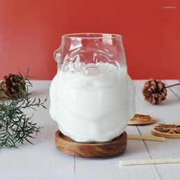 Wine Glasses Creative Santa Glass Milk Cup Drink Cinnamon Red High Temperature Resistant Water Gift