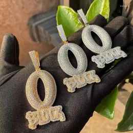 Chains 2024 Punk Styles Iced Out Letter Charm O Block Pendant Necklace Bling Cubic Zirconia Hip Hop Men Boy Rope Chain Jewellery