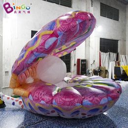 Outdoor Decorative Inflatable Colourful SeaShell Models With Pearl Cartoon Conch Ocean Theme Animal Balloons For Party Event Decoration