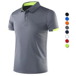 Summer Sports Polo Shirts Men Quickdry Short Sleeved Tshirts Lapel Tennis Tees Work Outdoor Running Cool Breathable Slim Golf 240220