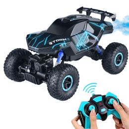 Cars Paisible 4WD Rock Crawler Electric Spray RC Car Smoke Exaust Remote Control Toys For Boys Machine On Radio Control 4x4 Drive