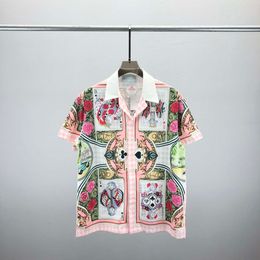 2024 Designermode Hawaii-Buchstaben verwobenes Strandhemd für Herren Designer-Seiden-Bowlinghemd Lässige Herren-Sommer-Kurzarmgröße M-3XL #013